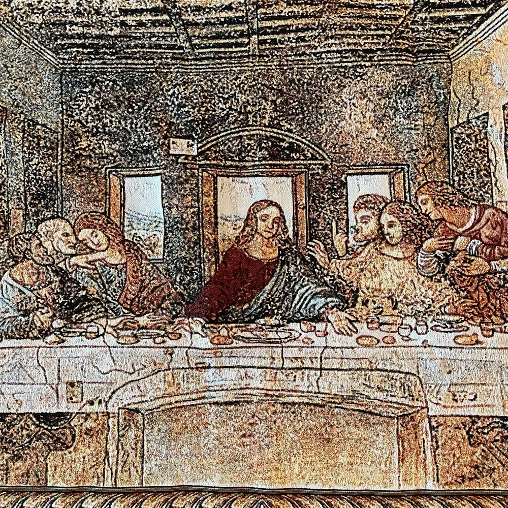 BRAND NEW Lord's Last Supper & Disciples Woven Tapestry Wall Hanging 52”x 27”
